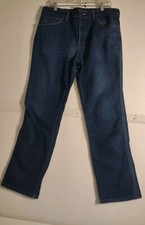 VTG Lee Jeans Mens 38x32 Blue Straight American Union Made in USA Western Denim