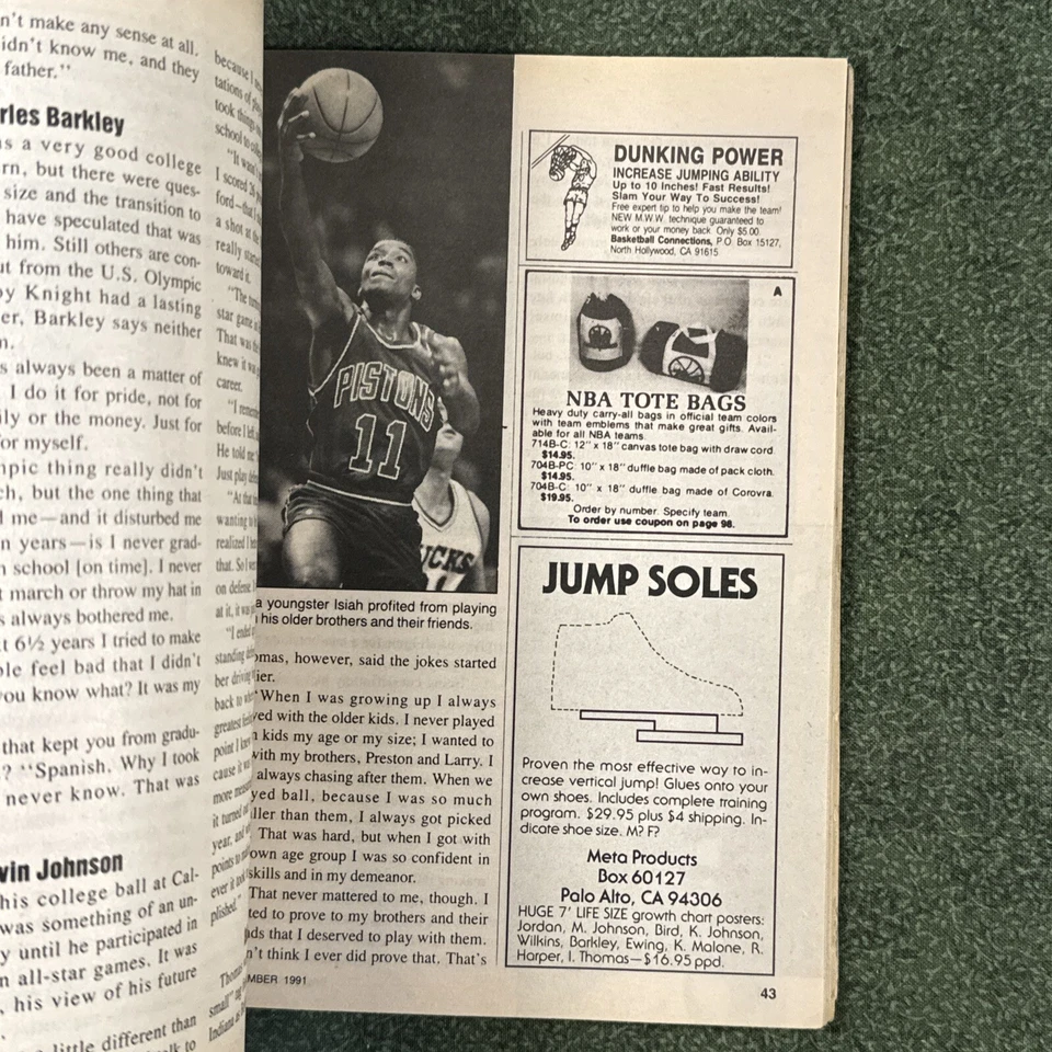 Revista de resumen de baloncesto de diciembre de 1991, Reggie Miller, Indiana Pacers NBA Foto 4 de 4