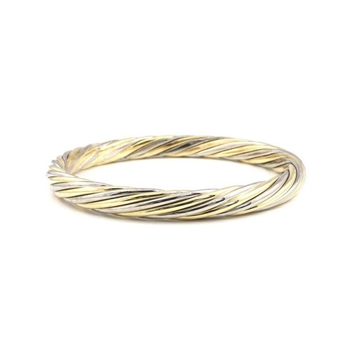 Vintage Van Cleef & Arpels 18k Two Tone Gold Twisted Rope Gold Bangle Bracelet - Picture 4 of 9