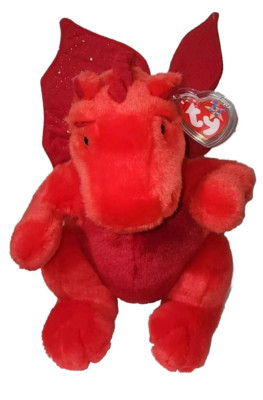 Ty Large Plush Beanie Buddy ORIGINAL 2006 Y DDRAIG GOCH Dragon 10'' UK Excl MWMTs