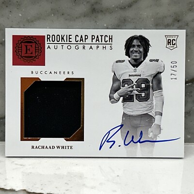 2022 PANINI ENCASED #153 RACHAAD WHITE ROOKIE CAP PATCH ON CARD AUTO 17/50 BUCS