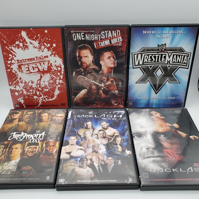Lot of 6 - WWE Wrestling DVD Lot Backlash ECW Judgement Day