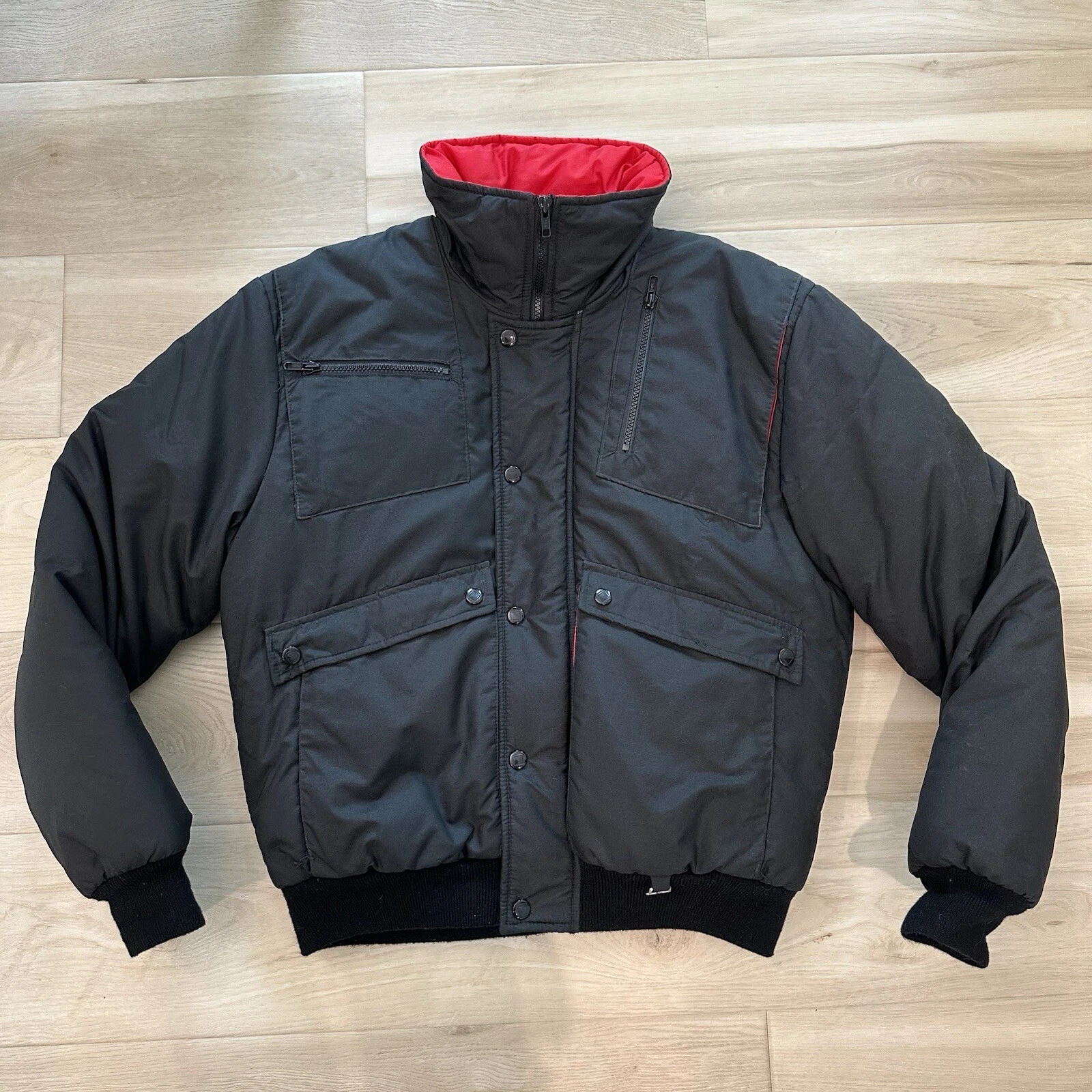 Obermeyer Ski Coat Mens Vintage Down Fill Snow Puffer Jacket Black Medium