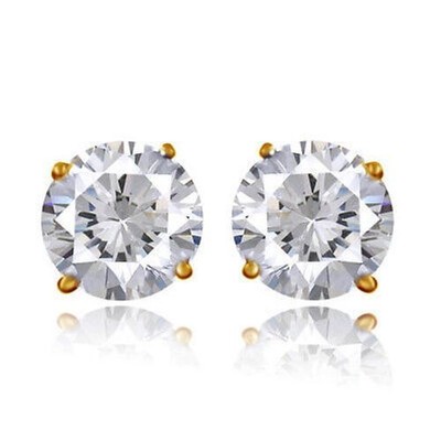 0.5 ct tw Earrings Top AAAAA CZ Moissanite Simulant Best Faux 14kt Gold