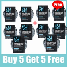 PURC Gray White Hair Shampoo Bar Bamboo Charcoal Clean Soap Bar Black Hair Care