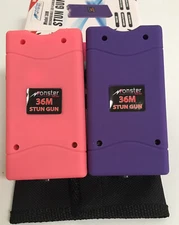 (2)Rechargeable Stun Gun with LED Light - Free Taser Holster ，USA seller！