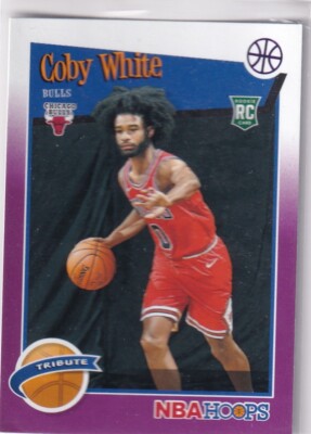 Panini NBA Hoops Basketball 2019/20 No. 295 Coby White Purple Rookie