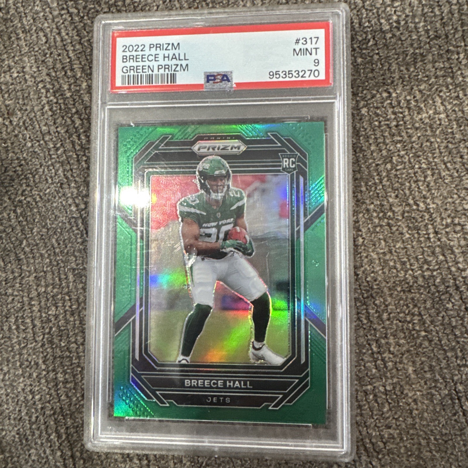 2022 Panini Prizm - Rookies Breece Hall #317 Green Prizm (RC)