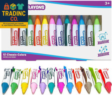   Smooth  Bath Crayons Bath Toy, 12 Pack  Nontoxic, Washable Bath Crayons for T