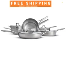 Calphalon Premier Stainless Steel Pots and Pans, 12-Piece Cookware Set New Model