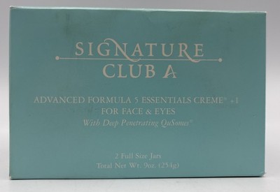 Signature Club A 5 Essentials Creme Plant Stem Cell Complex Face Eyes 2 Jars 9oz