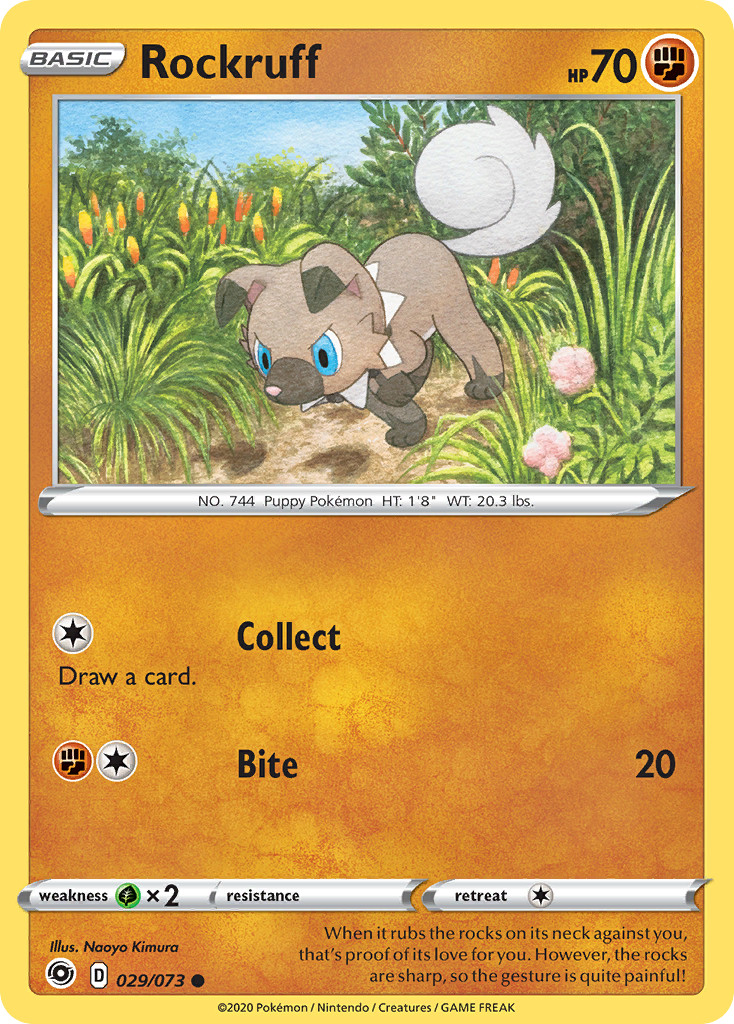 ROCKRUFF 029/073 CHAMPION'S PATH REVERSE HOLO COMMON NM