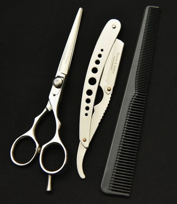 Professional Hair Cutting Scissors,6-Inch Stainless Steel Shears & Hair Razor