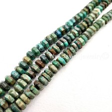 Genuine Turquoise Faceted Rondelle Hexagon Beads   7x4mm   AAA Natural Turquoise