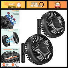 Rechargeable Golf Cart Fan with Magnetic Base - Portable Battery Operated Coolin