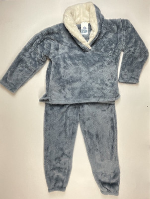 Boseceta Plush Fleece Lounge Set Womens Large Blue Sherpa - NWT