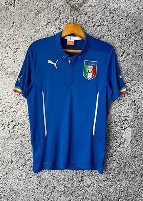 PUMA イタリア代表 FIGC 公式ポロシャツ 4つ星 Style744288 Puma Italy National Team Polo Shirt Blue FIGC Logo Football Jersey