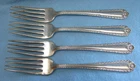 Lot of 4 Vintage International "Gadroon Pattern" Sterling Silver Forks