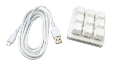 USB HID Mini Keypad 9 Tasten programmierbar mechanisch RGB LED PC Hotkeys Weiß