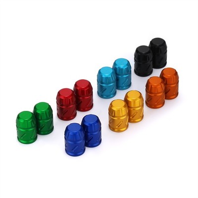 2PC Tire Valve Caps Aluminum Tire Wheel Stem Air Valve Cap Universal Accessories
