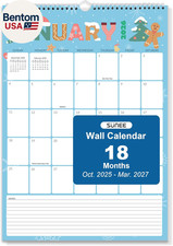 Calendario 2026 18 Meses Calendario Pared Octubre 2025 - Mar. Colgante grande 2027, 12"X17"