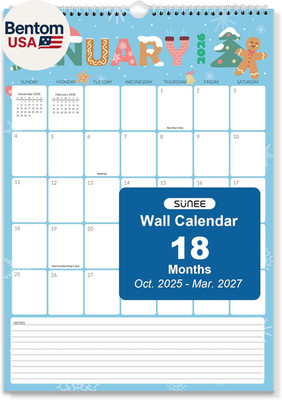 Calendar 2026 18 Months Wall Calendar Oct. 2025 - Mar. 2027, 12''X17'' Big Hanging