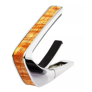 Used Thalia Shell Collection Capo, Chrome w/ AAA Hawaiian Koa Inlay