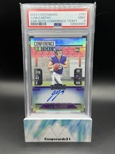 2024 Contenders Conference Ticket Var. RC Auto JJ MCCARTHY /75 PSA 9 POP 2 VIKES