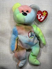 TY Beanie Baby - PEACE the Ty-Dyed Bear 8.5 inch - MWMTs Stuffed Animal Toy