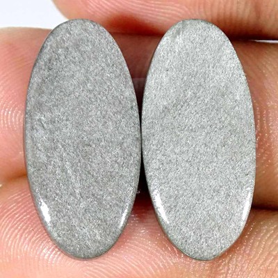 18.90Cts Natural Sheen Silver Obsidian Oval Pair Cabochon Loose Gemstone