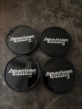 4 X American Racing Wheel Center Cap Snap In Gloss Black Ar-966-gb