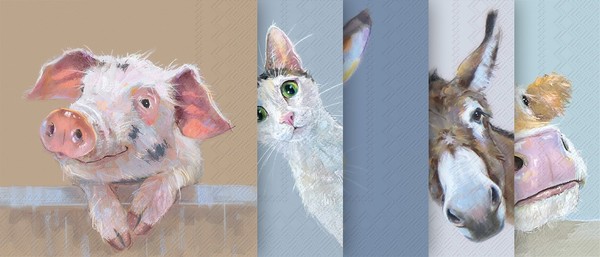 Vbs Servietten-Set Lustige Tierbande 20 StüCk 33X33 Cm Party Tischdeko Tiere-image