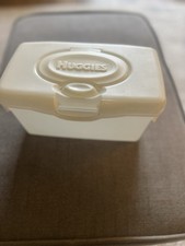 Huggies Wipes Container Full Size Pop Up Feature EMPTY Plastic Off White