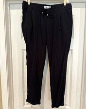 Old Navy Women's Black Solid Drawstring Elastic Waist Pants Size M