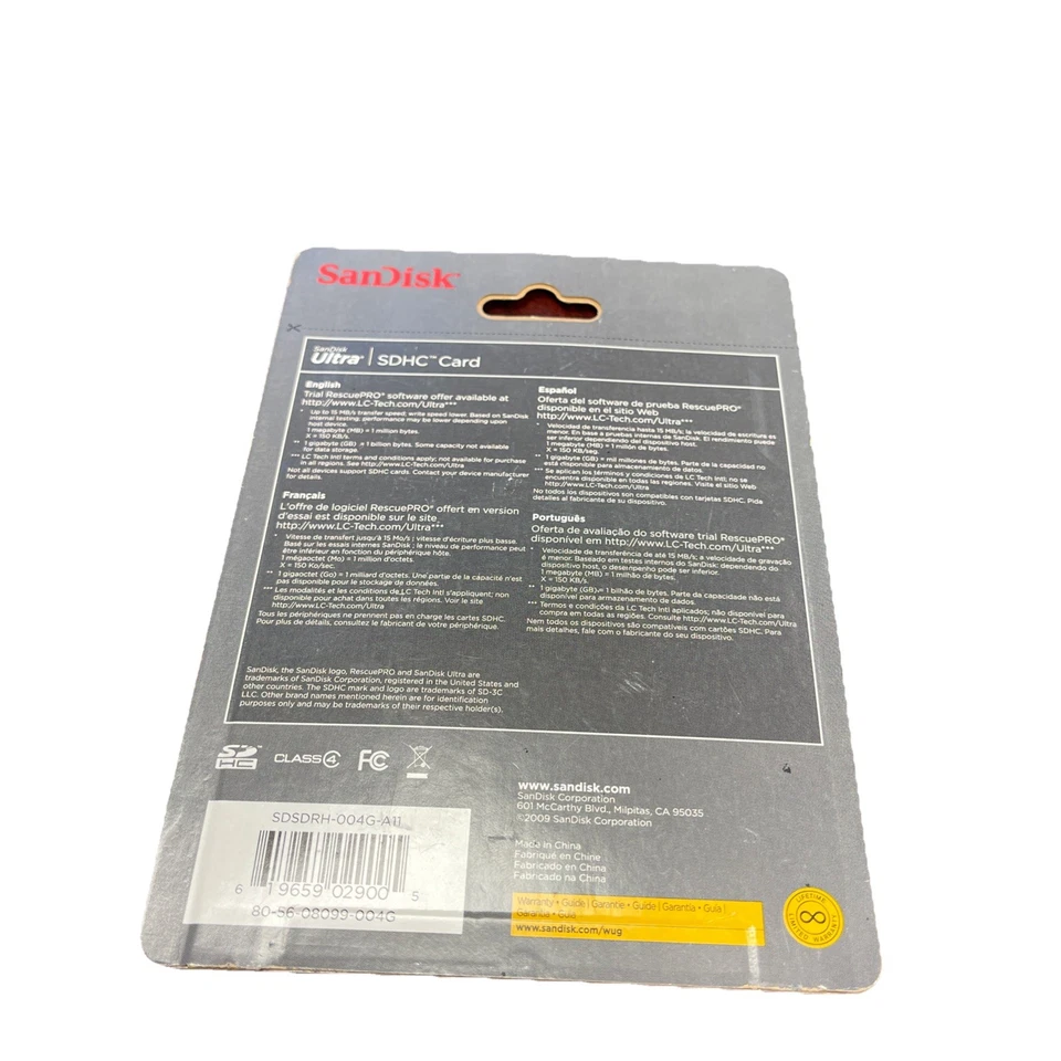 SanDisk Ultra 4gb SDHC Memory Card up to 15MB/s 100x High Performance  - Image 4 of 4