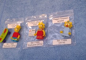 LEGO Simpsons Minifigure Lot Bart Lisa Maggie 71006 Authentic Figures 2014