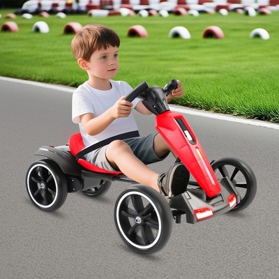 Children Kids Foldable Electric Go Kart w/ Bluetooth & LED Light Seat Adjustable