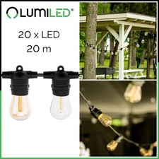 LUMILED 20m LED Lichterkette 20x E27 mit Glü...