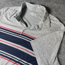 Vineyard Vines Edgartown Polo Gray Navy Red Stripe Men s Size Medium