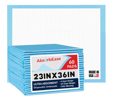 60 Pet Training Pads for Dogs Unscented Ultra-Absorbent Puppy Underpads Large.
