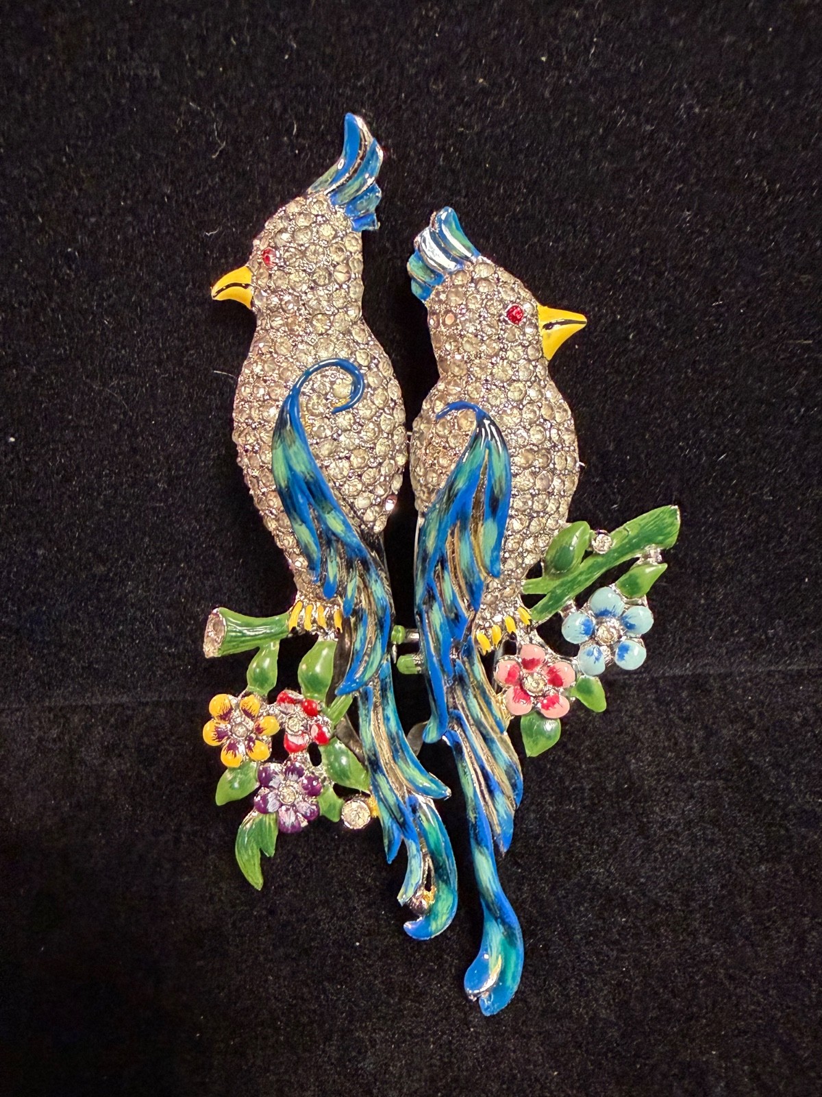 Vtg CORO Duette - Calopsitta / Birds of Paradise - Fur, Coat, or Dress Clips