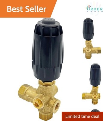 Unloader Valve Brass 4500 PSI 10.5 GPM Pressure Relief Bypass Adjustment