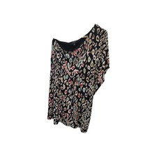 Nicole Miller Womens Off The Shoulder One Sleeve Dress Multicolor L Y2K Beachy