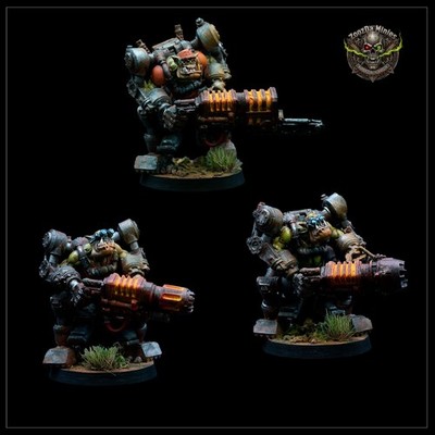 Ork Nobz in Mega Armour Proxy - 3x Custom Sci-Fi Miniatures