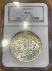 1884-O Morgan Silver Dollar $1 NGC MS64 Crescent Toner