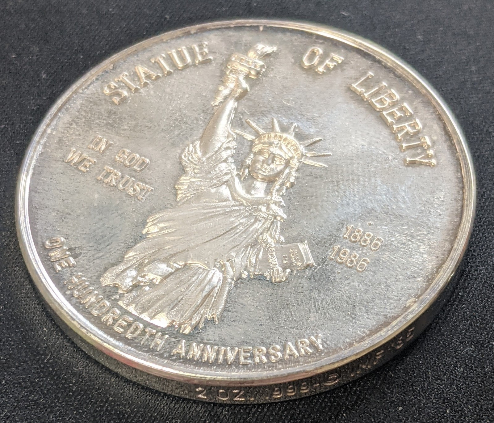 2 oz .999 Silver ~ 1985 International Mint & Foundry ~ Double Liberty Medallion