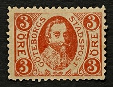 Travelstamps: Sweden Gothenburg Local Post Stamp - 3 Öre - Mint No Gum MNG Travelstamps: Sweden Gothenburg Local Post Stamp - 3 Öre - Mint No Gum MNG
