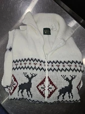 Scandia Woods Nordic Winter Scene Full Zip Sweater Men's /Unisex Size L See Pics