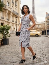 Joseph Ribkoff Vanilla/Black Dress Style