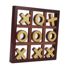 .XO Wooden Board Game XO Toe Game Coffee Table Decor Interactive Puzzle Game For